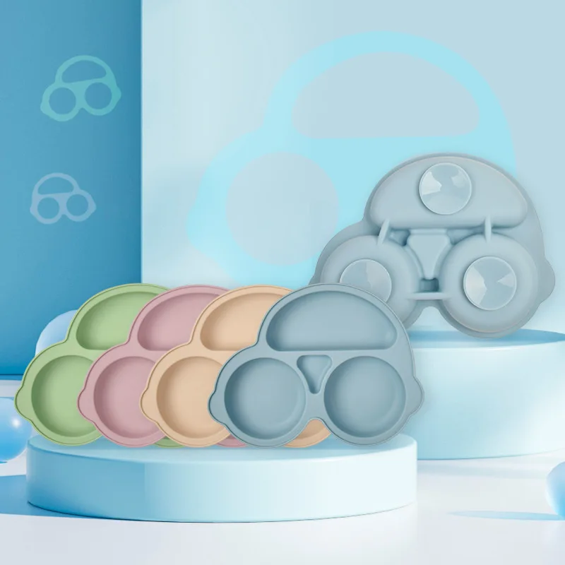 2025New Baby Silicone Plate with Suction – Easy Clean up Non-Slip Feeding Dish for Infant Toddler Retro Kids Smile Face Bowl