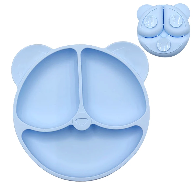 2025New Baby Silicone Plate with Suction – Easy Clean up Non-Slip Feeding Dish for Infant Toddler Retro Kids Smile Face Bowl