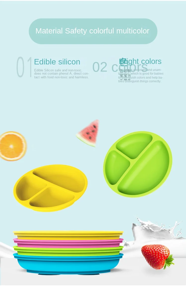 2025New Baby Silicone Plate with Suction – Easy Clean up Non-Slip Feeding Dish for Infant Toddler Retro Kids Smile Face Bowl