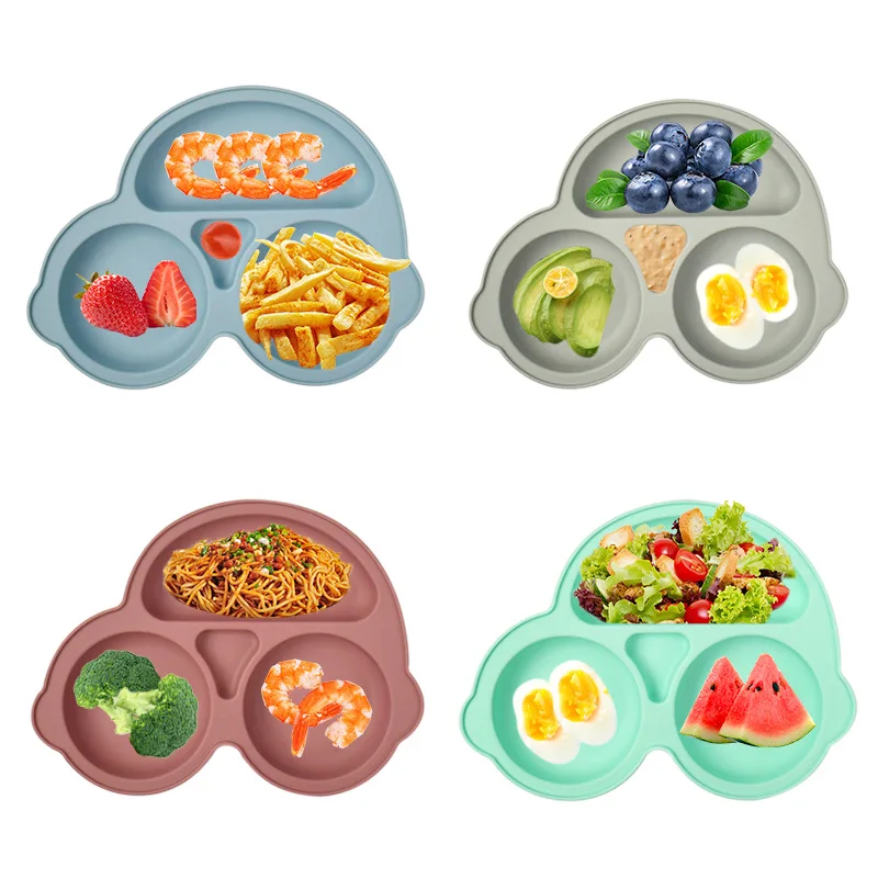 2025New Baby Silicone Plate with Suction – Easy Clean up Non-Slip Feeding Dish for Infant Toddler Retro Kids Smile Face Bowl