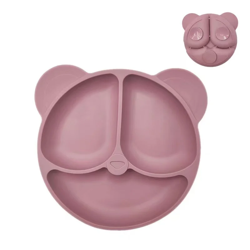 2025New Baby Silicone Plate with Suction – Easy Clean up Non-Slip Feeding Dish for Infant Toddler Retro Kids Smile Face Bowl
